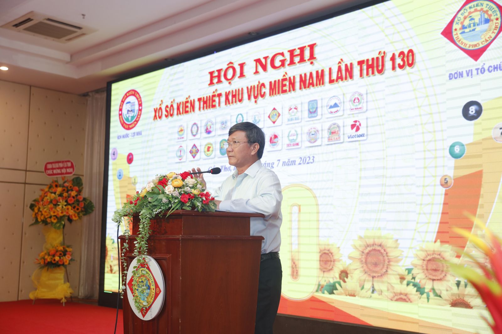 Ông Đỗ Quang Vinh- Chủ tịch Hội đồng XSKT miền Nam, Giám đốc Công ty TNHH MTV Xổ số kiến thiết Tp_ Hồ Chí Minh phát biểu tại Hội nghị
